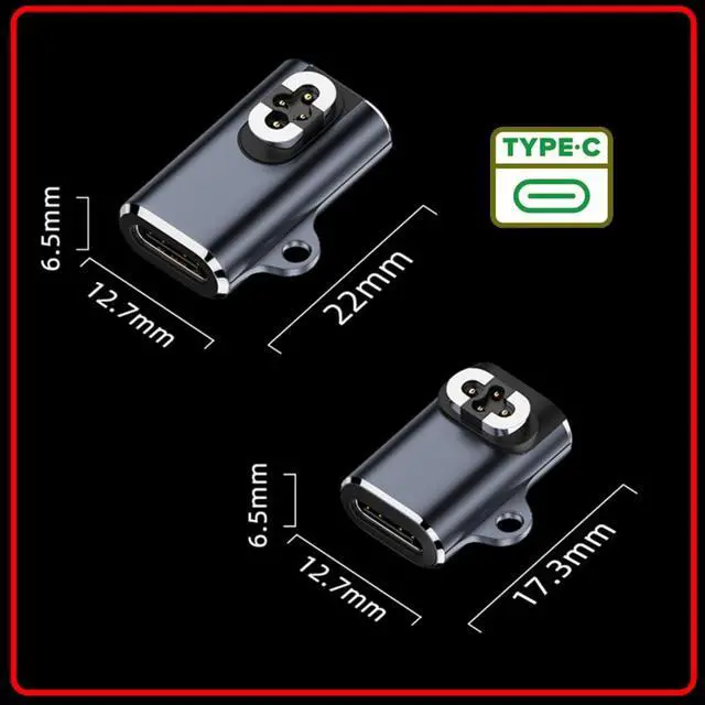 Alt view image 6 of 7 - 2 Pack USB C to Bone Conduction Headphone Charger Magnetic Charging Adapter for Shokz-S70 Headphone
