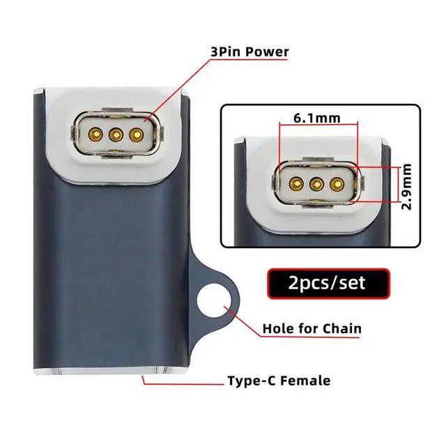 Alt view image 7 of 7 - 2 Pack USB C to COROS Pace Pro Smart Watch Charger Magnetic Charging Adapter