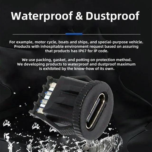 Alt view image 4 of 7 - 5 Pack USB C DIY Connector, USB C 6Pin PD 65W Charging Flush Mount Female Socket Port Repair Replacement Solder Adapter