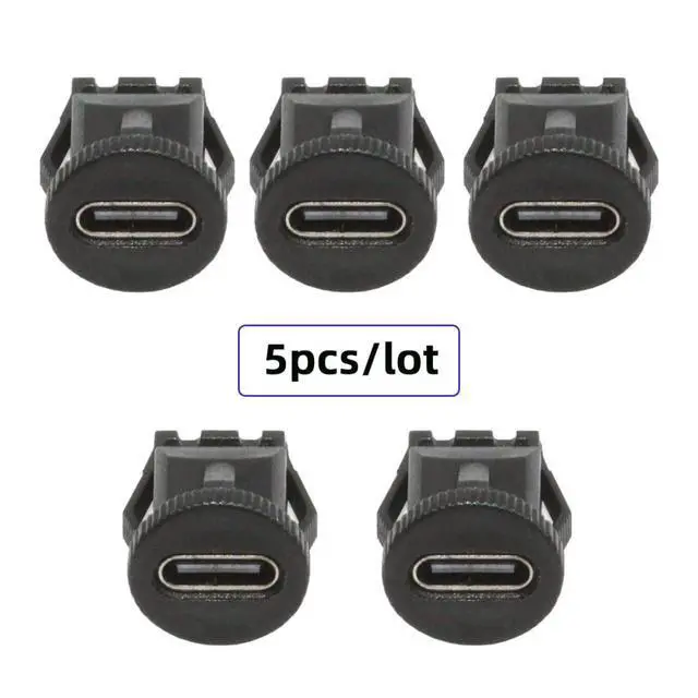 Alt view image 7 of 7 - 5 Pack USB C DIY Connector, USB C 6Pin PD 65W Charging Flush Mount Female Socket Port Repair Replacement Solder Adapter