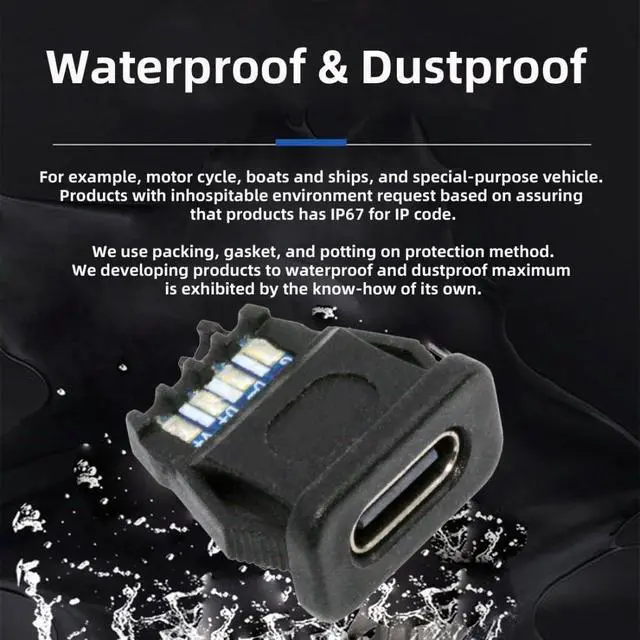 Alt view image 4 of 7 - 5 Pack USB C DIY Connector, USB C 6Pin PD 65W Charging Flush Mount Rectangle Female Socket Port Repair Replacement Solder Adapter