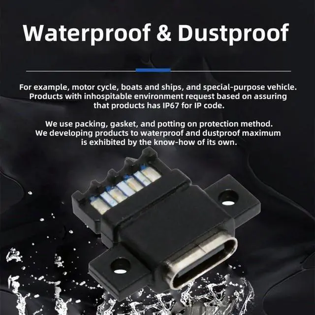 Alt view image 4 of 7 - 5 Pack USB C DIY Connector, USB C 6Pin PD 65W Charging Female Socket Port Repair Replacement Solder Adapter with Scew Mount Holes Flat Type