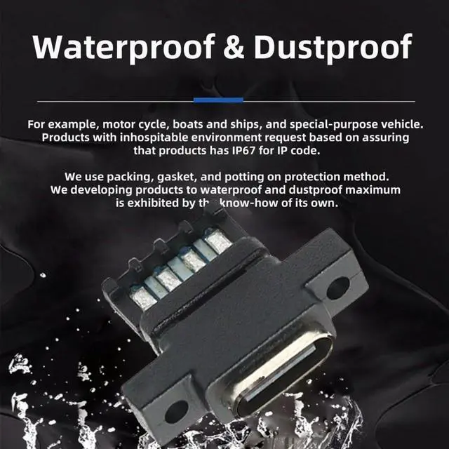 Alt view image 4 of 7 - 5 Pack USB C DIY Connector, USB C 6Pin PD 65W Charging Female Socket Port Repair Replacement Solder Adapter with Scew Mount Holes