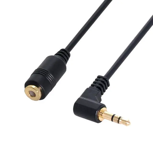 Alt view image 3 of 6 - Headphone/Audio Extension Cable,3 Pole 3.5mm Male to 3.5mm Female Audio Stereo Headphone 90 Degree Angled Extension Cable 10cm