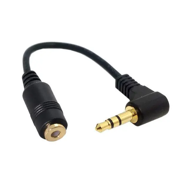 Alt view image 6 of 6 - Headphone/Audio Extension Cable,3 Pole 3.5mm Male to 3.5mm Female Audio Stereo Headphone 90 Degree Angled Extension Cable 10cm