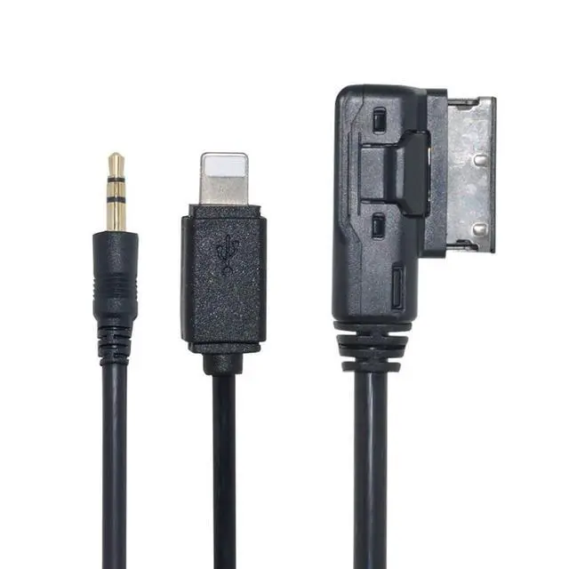 Alt view image 3 of 7 - AMI MMI to 8Pin and 3.5mm Jack Audio Aux Cable Compatible with iPhone 6/6s to VW, Audi A4/A4L/Q5/Q7/A6L/A8L