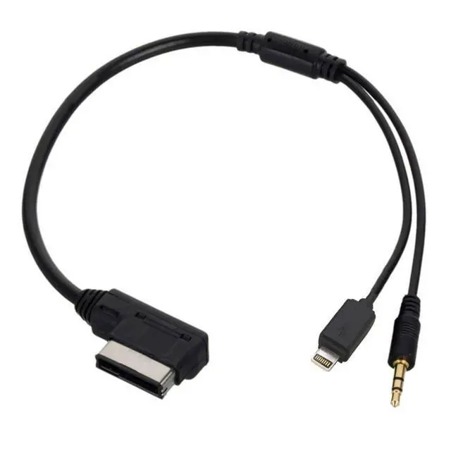 Alt view image 7 of 7 - AMI MMI to 8Pin and 3.5mm Jack Audio Aux Cable Compatible with iPhone 6/6s to VW, Audi A4/A4L/Q5/Q7/A6L/A8L