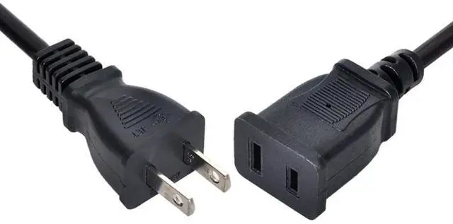 Main image of 2 Prong Extension Cable USA 2 Outlet Power Extension Cable NEMA 1-15P to NEMA 1-15R 0.5M