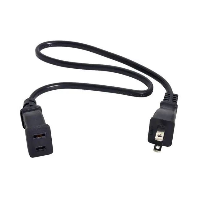 Alt view image 2 of 7 - 2 Prong Extension Cable USA 2 Outlet Power Extension Cable NEMA 1-15P to NEMA 1-15R 0.5M