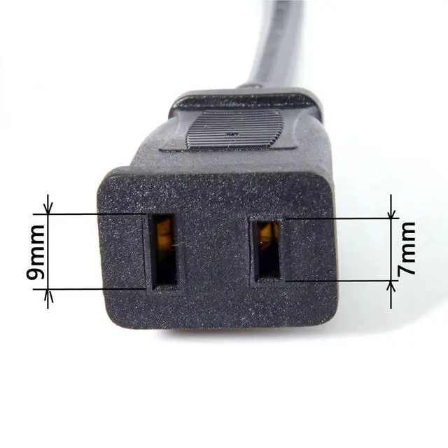 Alt view image 3 of 7 - 2 Prong Extension Cable USA 2 Outlet Power Extension Cable NEMA 1-15P to NEMA 1-15R 0.5M