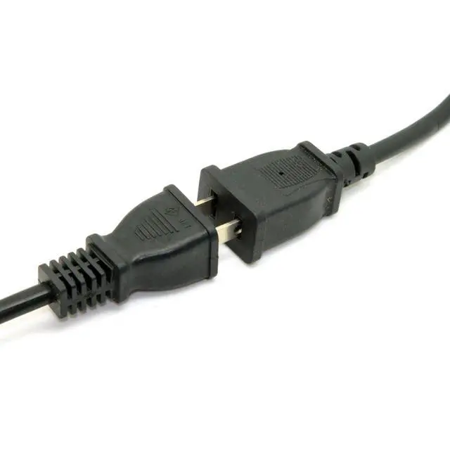 Alt view image 5 of 7 - 2 Prong Extension Cable USA 2 Outlet Power Extension Cable NEMA 1-15P to NEMA 1-15R 0.5M