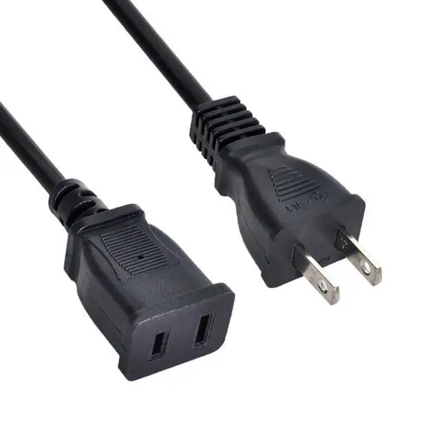 Alt view image 7 of 7 - 2 Prong Extension Cable USA 2 Outlet Power Extension Cable NEMA 1-15P to NEMA 1-15R 0.5M