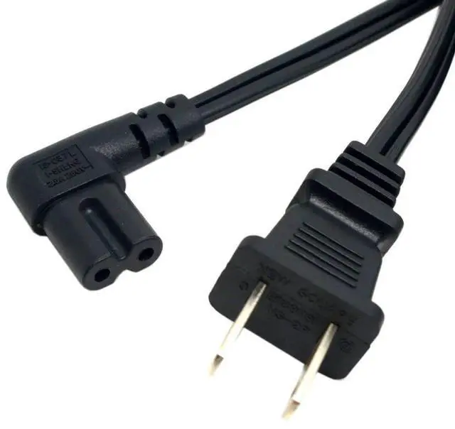 Main image of NEMA 1-15P USA Outlet to IEC 320 C7 90 Degree Angled 18 AWG Power Cable 1M