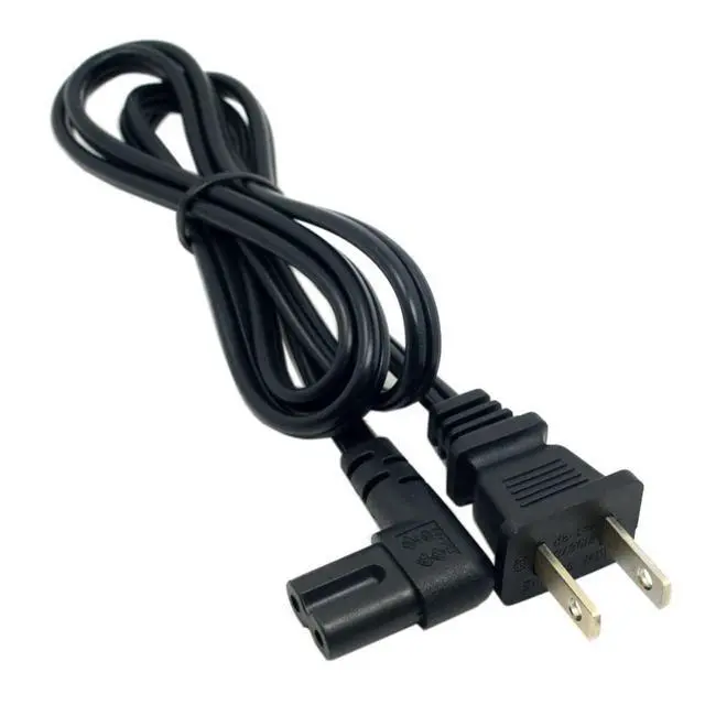 Alt view image 3 of 7 - NEMA 1-15P USA Outlet to IEC 320 C7 90 Degree Angled 18 AWG Power Cable 1M