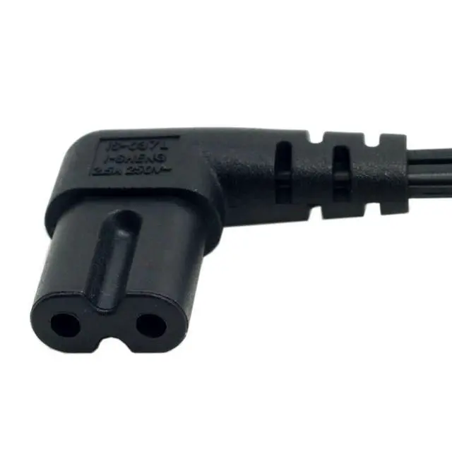 Alt view image 6 of 7 - NEMA 1-15P USA Outlet to IEC 320 C7 90 Degree Angled 18 AWG Power Cable 1M