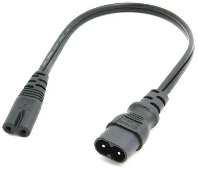Main image of IEC 60320 C8 Plug to C7 Receptacle Male to Female Extension Supply Main Adapter Cable 30cm
