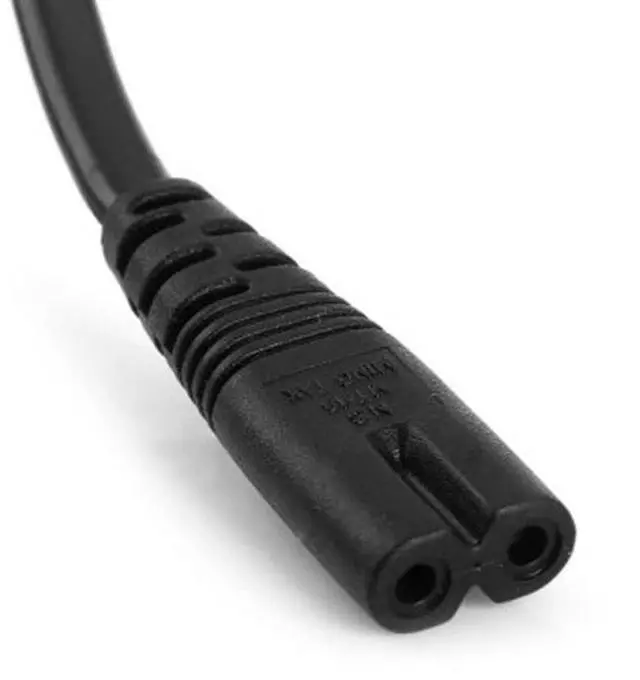 Alt view image 3 of 4 - IEC 60320 C8 Plug to C7 Receptacle Male to Female Extension Supply Main Adapter Cable 30cm