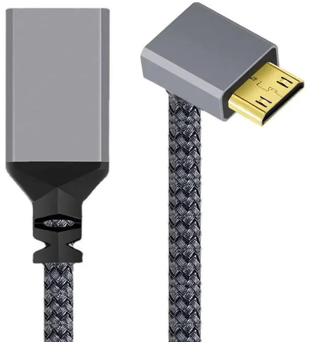 Main image of CY Mini HDMI to HDMI Cable,Mini HDMI 1.4 Male to HDMI Female 4K Extension Cable 90 Degree UP Angled