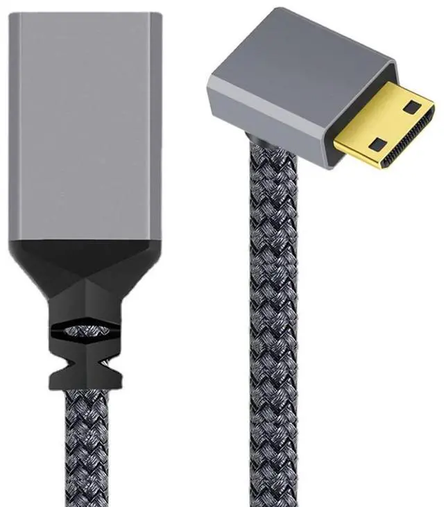 Main image of CY Mini HDMI to HDMI Cable,Mini HDMI 1.4 Male to HDMI Female 4K Extension Cable 90 Degree Down Angled