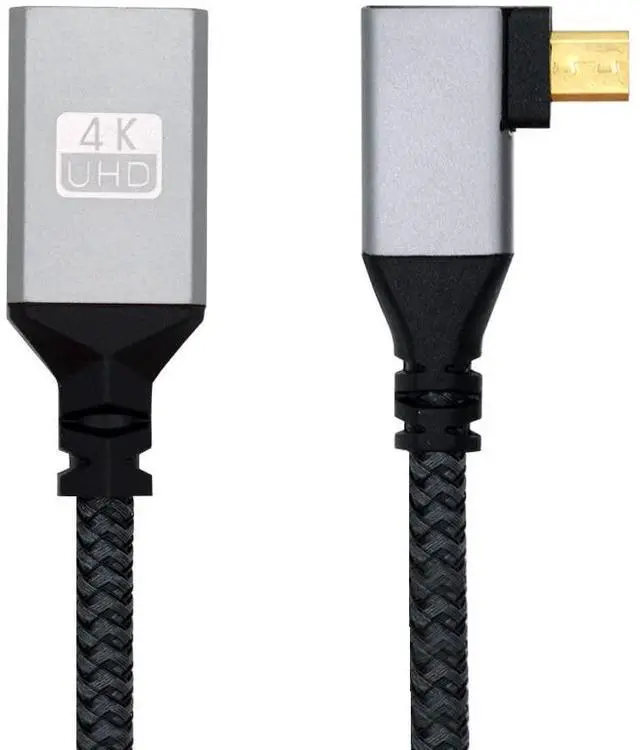 Main image of CY Micro HDMI to HDMI Cable,Micro HDMI 1.4 Male to HDMI Female 4K Extension Cable 90 Degree Left Angled