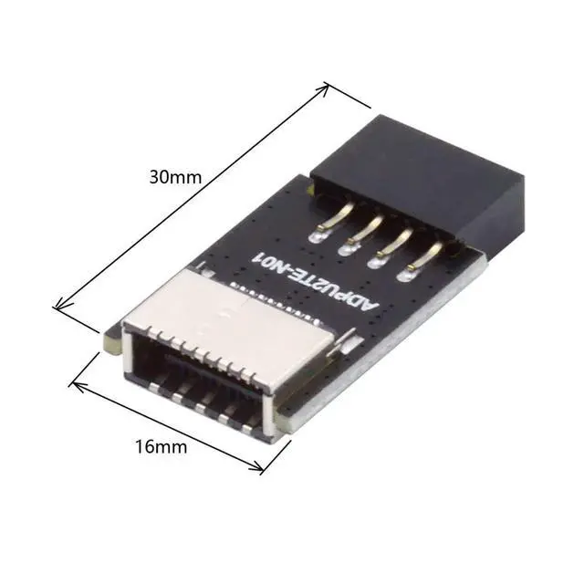 Alt view image 6 of 7 - USB 2.0 9Pin Male to USB 3.1 Type E Key-A Female Front Panel Socket to 9Pin Mainboard Header Extension Adapter