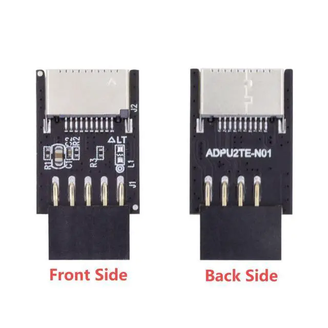 Alt view image 5 of 7 - USB 2.0 9Pin Male to USB 3.1 Type E Key-A Female Front Panel Socket to 9Pin Mainboard Header Extension Adapter