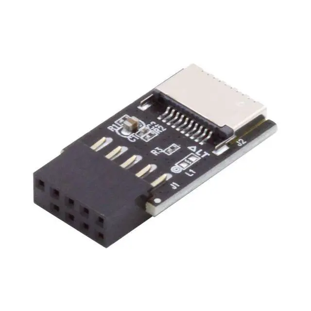 Alt view image 7 of 7 - USB 2.0 9Pin Male to USB 3.1 Type E Key-A Female Front Panel Socket to 9Pin Mainboard Header Extension Adapter