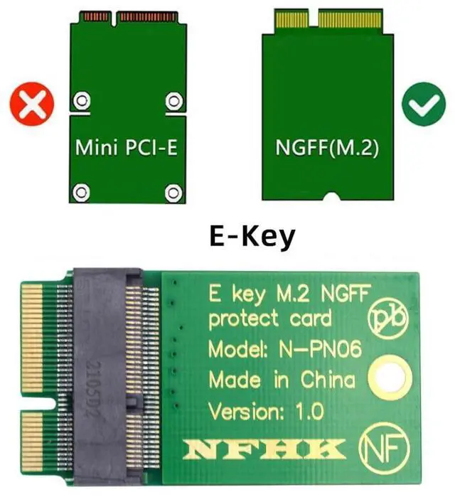 Alt view image 2 of 7 - M.2 22x30mm to 22x42mm NGFF E-Key A+E Key Wireless Card Upgrade Extension Protect Card Adapter