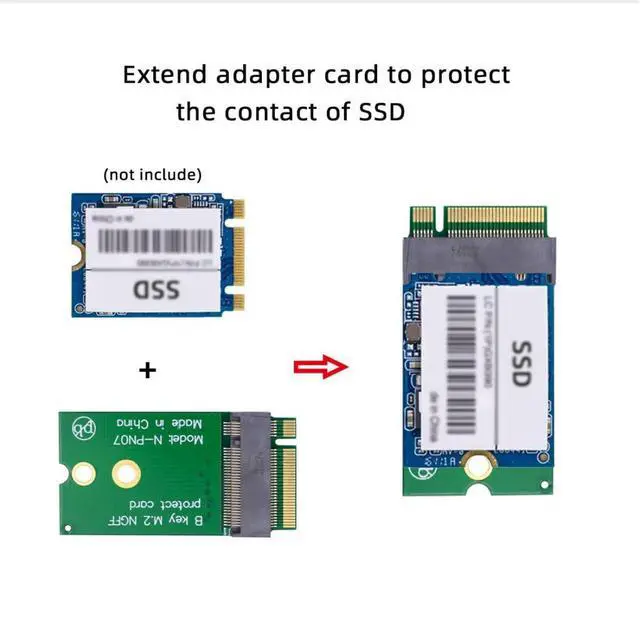 Alt view image 5 of 7 - M.2 22x30mm to 22x42mm NGFF B-Key SATA SSD Upgrade Extension Protect Card Adapter for 2230 SSD LTE Card