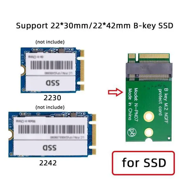 Alt view image 4 of 7 - M.2 22x30mm to 22x42mm NGFF B-Key SATA SSD Upgrade Extension Protect Card Adapter for 2230 SSD LTE Card