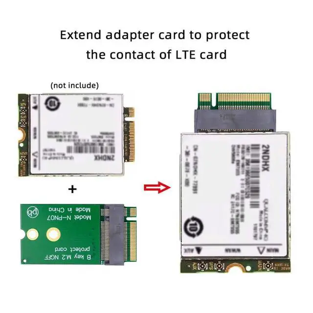 Alt view image 7 of 7 - M.2 22x30mm to 22x42mm NGFF B-Key SATA SSD Upgrade Extension Protect Card Adapter for 2230 SSD LTE Card