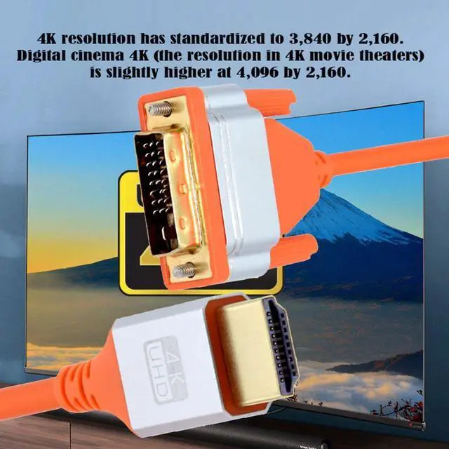Alt view image 5 of 7 - HDMI to DVI 24+1 Ultra Soft High Flex HDTV 4K Hyper Super Flexible Cord High Speed Cable 2.0M