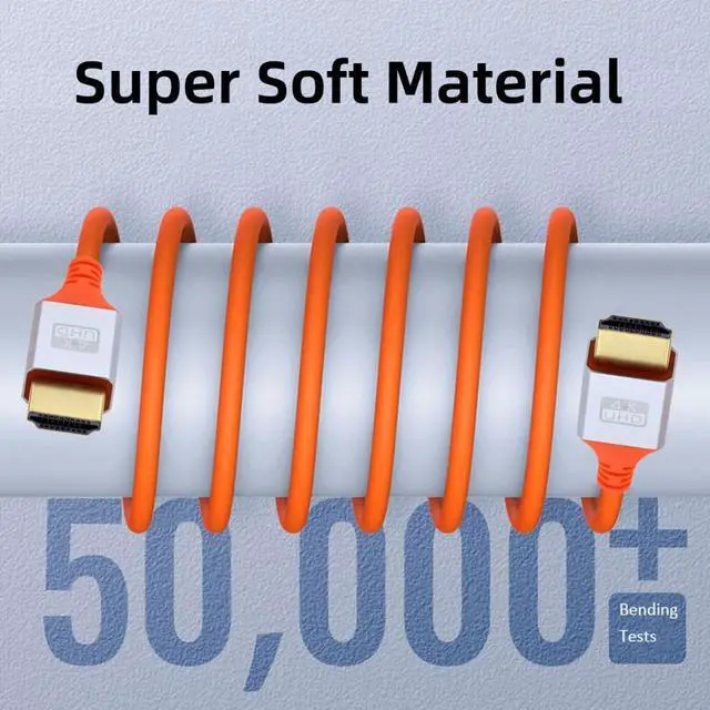 Alt view image 5 of 7 - HDMI Cable HDMI Ultra Soft High Flex HDTV Hyper Super Flexible Extension Cable 0.5M