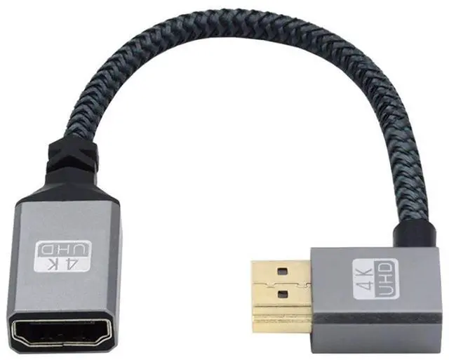 Main image of HDMI 1.4 Cable,HDMI Type A Male to Female Extension Cable Connector 90 Degree Left Angled