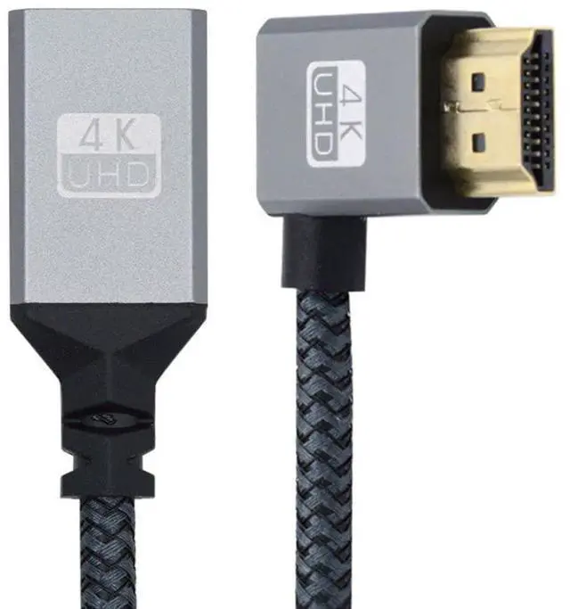 Alt view image 4 of 6 - HDMI 1.4 Cable,HDMI Type A Male to Female Extension Cable Connector 90 Degree Left Angled