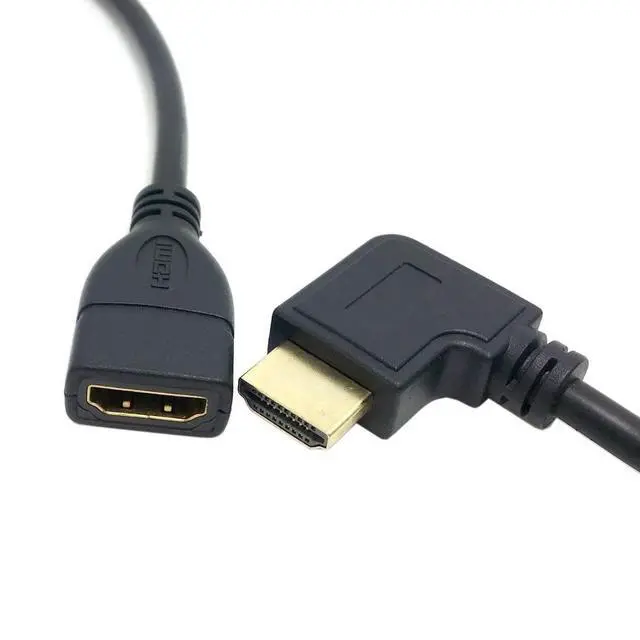 Alt view image 5 of 6 - CY HDMI Extension Cable,HDMI 1.4 Male to Female 90 Degree Left Angled Extension Cable 0.5m