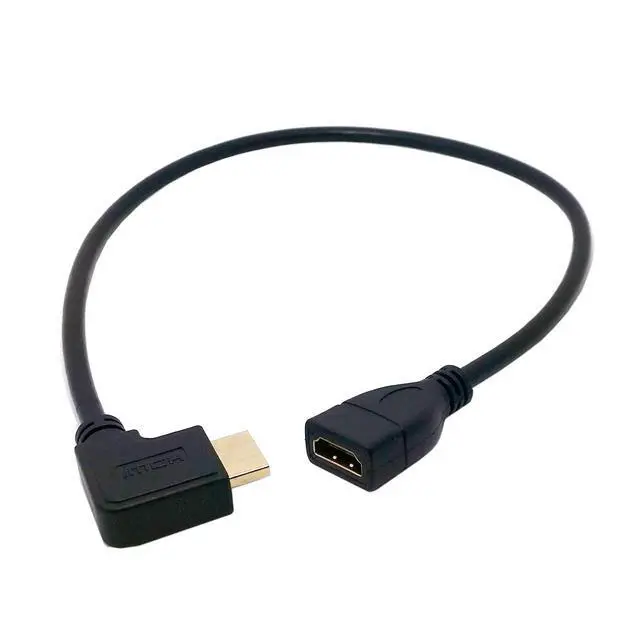 Alt view image 2 of 6 - CY HDMI Extension Cable,HDMI 1.4 Male to Female 90 Degree Left Angled Extension Cable 0.5m