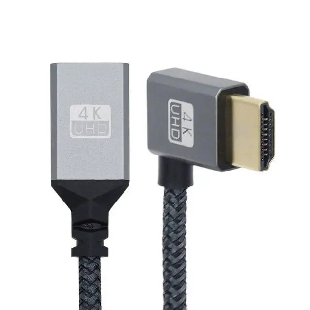Alt view image 5 of 6 - HDMI 1.4 Cable,HDMI Type A Male to Female Extension Cable Connector 90 Degree Right Angled