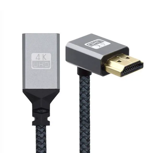 Alt view image 6 of 6 - HDMI 1.4 Cable,HDMI Type A Male to Female Extension Cable Connector 90 Degree UP Angled