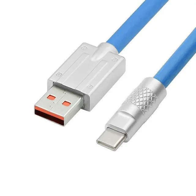 Alt view image 6 of 6 - USB to USB C Cable,USB 2.0 Male to USB C Male Ultra Soft 120W Power Fast Charge Data Transfer Extension Cable with Charging Indicator 2.0M