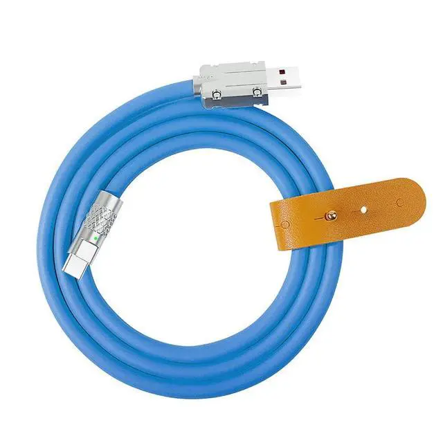 Alt view image 6 of 6 - USB to USB C Cable,USB 2.0 Male to USB C Male Ultra Soft 120W Power Fast Charge Data Transfer Extension Cable with Charging Indicator 1.0M