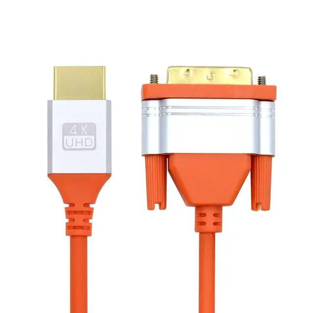 Alt view image 7 of 7 - HDMI to DVI 24+1 Ultra Soft High Flex HDTV 4K Hyper Super Flexible Cord High Speed Cable 0.5M