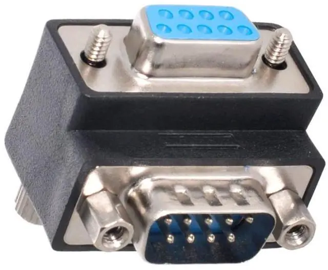 Main image of CY D-Sub RS232 9Pin Male Up Angled 90 Degree to Female Extension Adapter DB9Pin Serial Port Extender