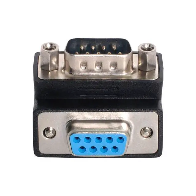 Alt view image 6 of 6 - CY D-Sub RS232 9Pin Male Up Angled 90 Degree to Female Extension Adapter DB9Pin Serial Port Extender