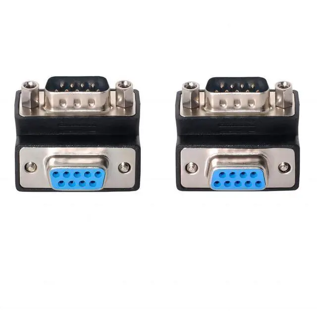 Main image of D-Sub RS232 9Pin Male to Female Extension Connector Adapter 90 Degree UP + Down Angled