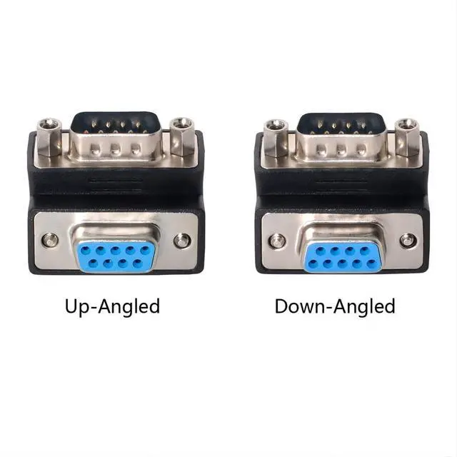 Alt view image 2 of 6 - D-Sub RS232 9Pin Male to Female Extension Connector Adapter 90 Degree UP + Down Angled