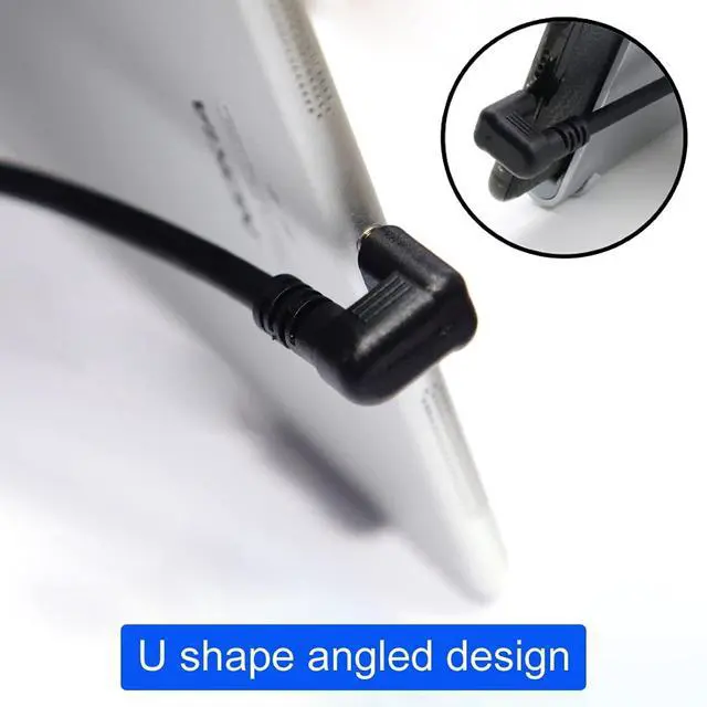 Alt view image 6 of 7 - USB 3.1 Gen 2 10Gbps USB C Male to Female 180 Degree U Shape Angled Fast Charging Data Video Transfer Extension Cable with Panel Mount Hole 0.3M