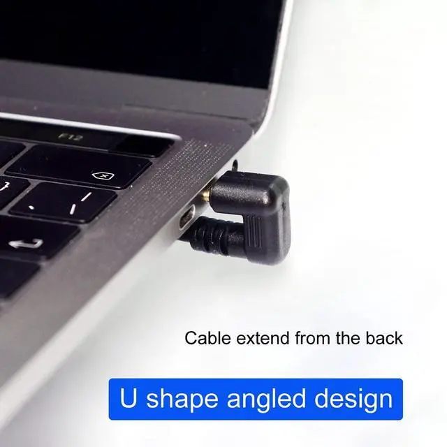 Alt view image 7 of 7 - USB 3.1 Gen 2 10Gbps USB C Male to Female 180 Degree U Shape Angled Fast Charging Data Video Transfer Extension Cable with Panel Mount Hole 0.3M