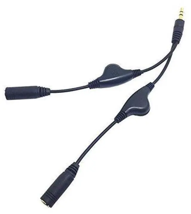 Alt view image 3 of 5 - 3.5mm Headphone/Audio Splitter Cable,3 Pole 3.5mm 1 Male to 2 Female Audio Stereo Headphone Y Splitter Cable with Volume Control Switch