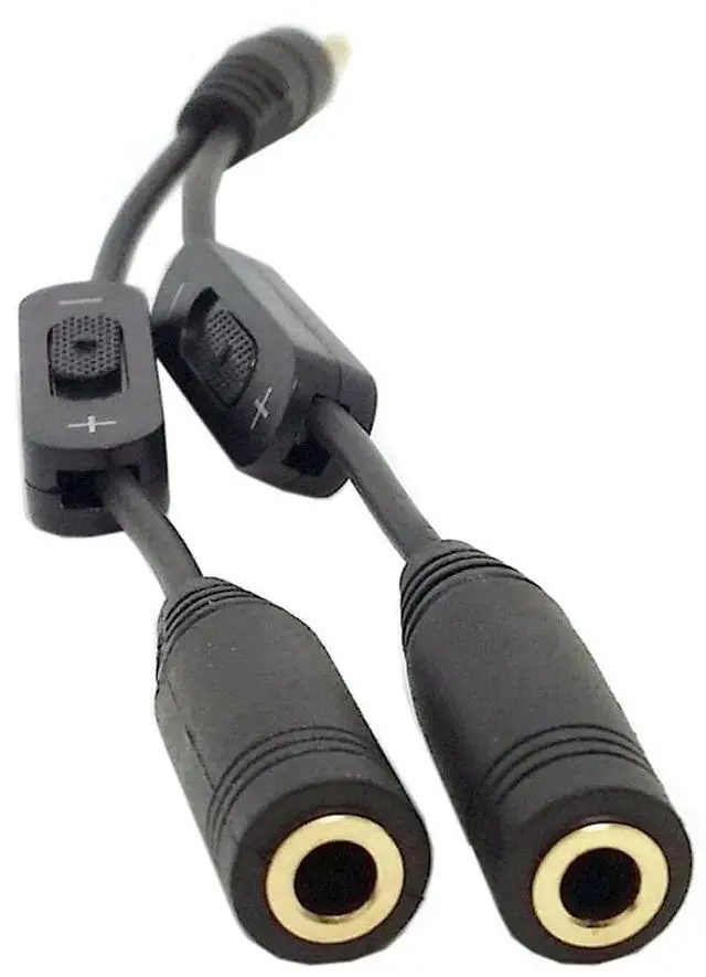 Alt view image 6 of 7 - Headphone/Audio Splitter Cable,3 Pole 3.5mm 1 Male to 2 Female Audio Stereo Headphone Y Splitter Cable with Volume Control Switch